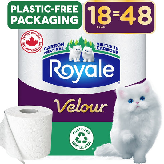 Royale Velour Toilet Paper 190 Sheets 2 Ply (18 count )