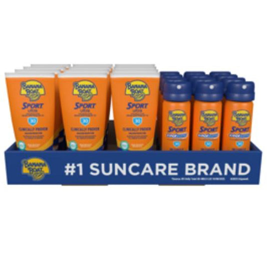 Banana Boat Sun Screen Spray 24 Pc Travel & Trial Spf 30 ( 3 Oz + 1.8 Oz ) (1 pack)