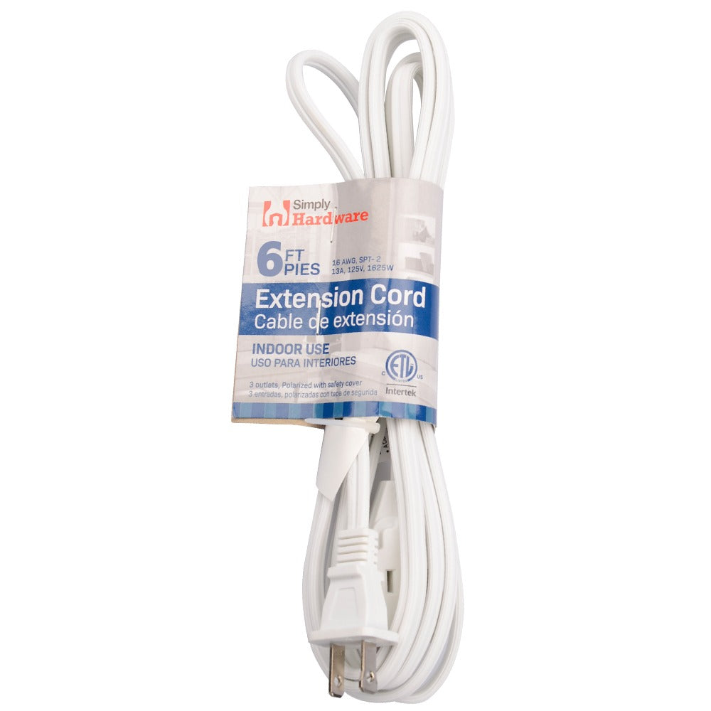 Simply Hardware Extension Cord 6 Ft White-120 V 13 a 1625 W (24 pack)