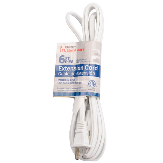 Simply Hardware Extension Cord 6 Ft White-120 V 13 a 1625 W (24 pack)