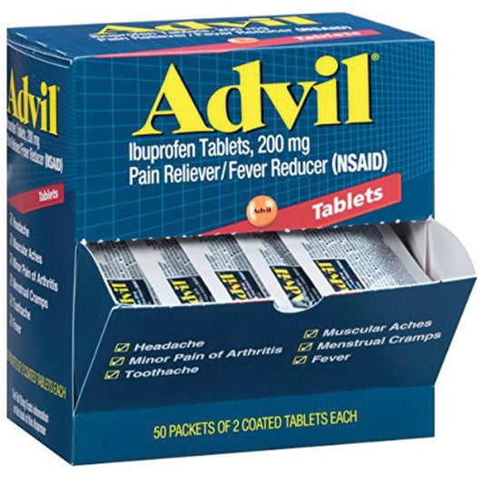 Advil Pain Releif 2 Ct Tablet Dispenser Box ( 1 pack 50ct)