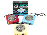ONE MAESTRO Burner 1500W electric hookah coal stove in red, blue, and cream colors