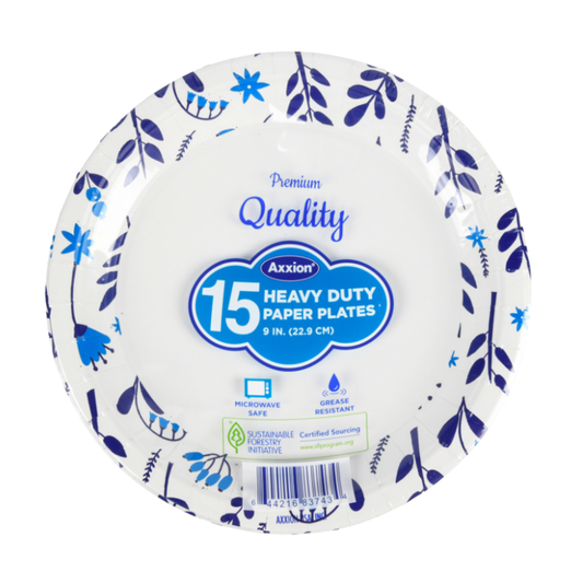 9" Heavy Duty Paper Plate 15pcs