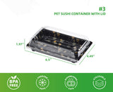 #3 PET SUSHI CONTAINER WITH LID 6.5"×4.5"×2" 400pcs