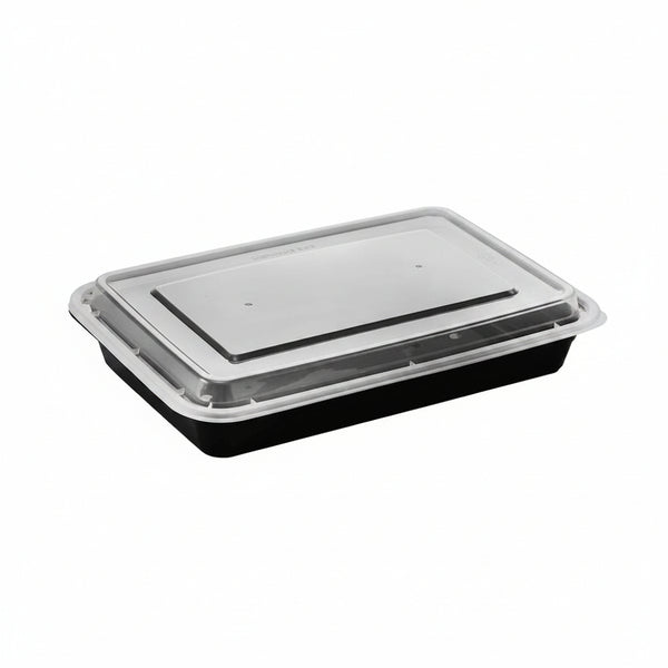C4- 58oz Black Rectangle Container With Lid 150pcs