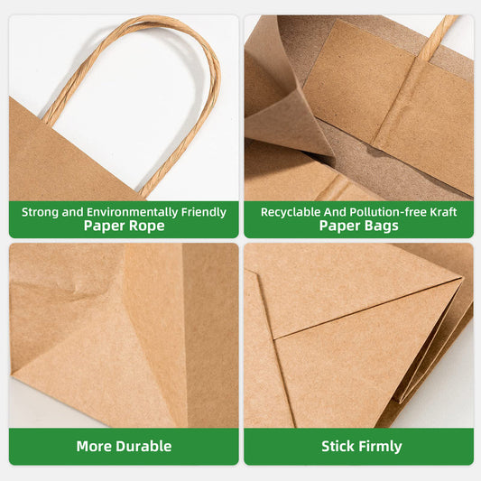 #4 10x5x13 Kraft Paper Bag with Twist Handles - 250/Case 100MSM