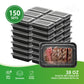38oz Black Rectangle container with lid 150pcs