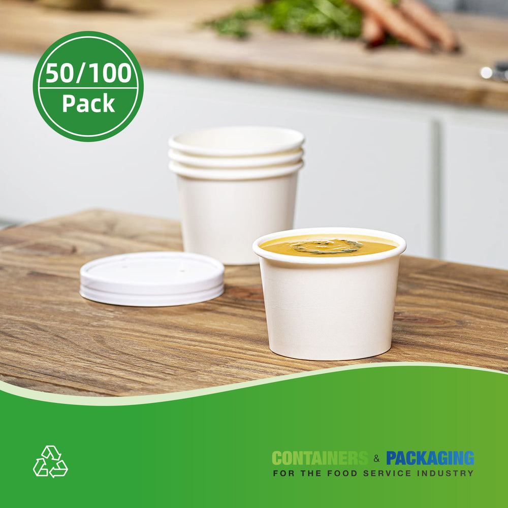 D6- 8oz White Paper Food Cup 500pcs
