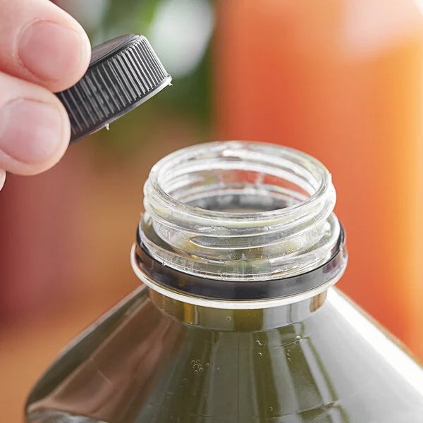 Black Unlined Tamper-Evident Cap for Juice Bottles - 500/Pack
