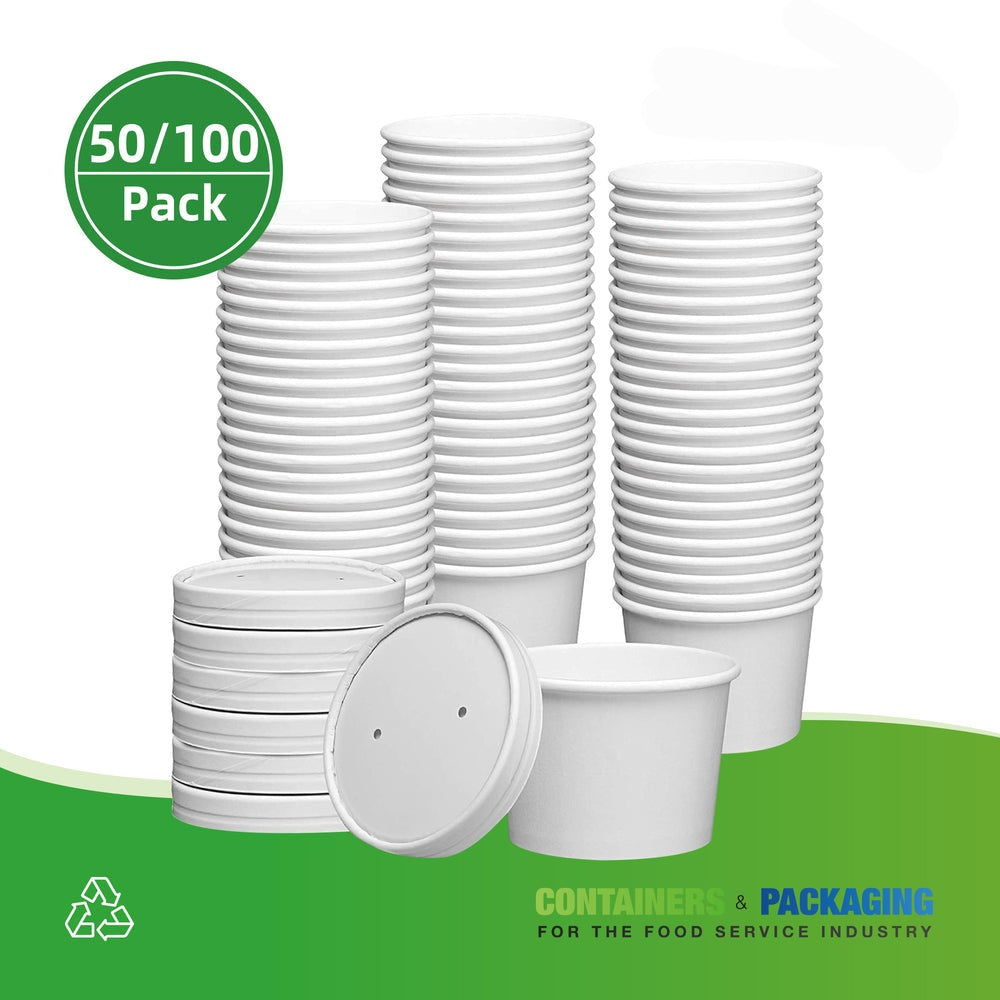 D6- 8oz White Paper Food Cup 500pcs