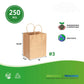 #3 - 8" x 4.5" x 10.25" Natural Kraft Paper Shopping Bag with Twist Handles - 250/Case