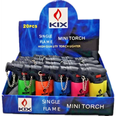 Torch Mini Lighter Single Flame 20 Pack Refillable Portable Lighters