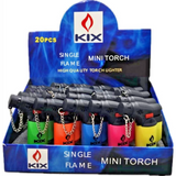 Torch Mini Lighter Single Flame 20 Pack Refillable Portable Lighters