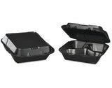 9" Black Foam Container 3 Compartment