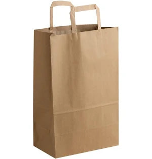 I1- 12x7x17" 1/6 BBL Flat Handle Kraft Paper Grocery Sack 300/Case
