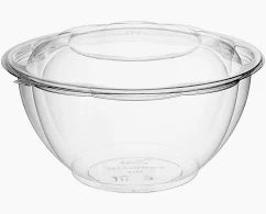 (1515) Clear PET Rose salad bowls & lids 32oz 150set/case