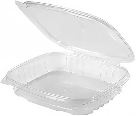 16 oz Clear RPET Shallow Hinged Deli Container – 200/CS