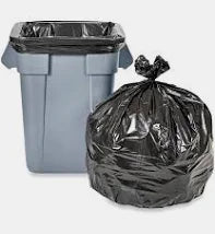(5-8) 45 Gallon Black LDPE Trash bag 40"x46" 1.5mil 20pcs/roll, 5roll/case