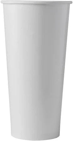 22oz White Paper Cold Cups Single Wall Disposable 1000 Case