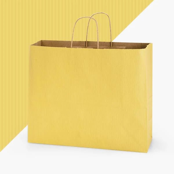 E1 - 16x6x12 Yellow Shadow Stripe Handle Bag 250 pcs